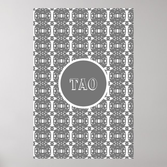 Poster Forma Geométrica Abstrata Cinza e Branco Elegante (Frente)