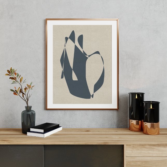 Poster Forma neutra de Cinza geométrica Abstrato minimali (Criador carregado)