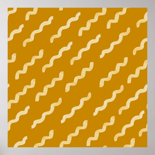 Poster Forma orgânica padrão ingênuo. Abstrato aquarela (Frente)