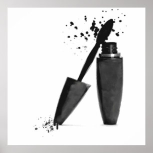 Poster Forma preto e branco do rímel da beleza da