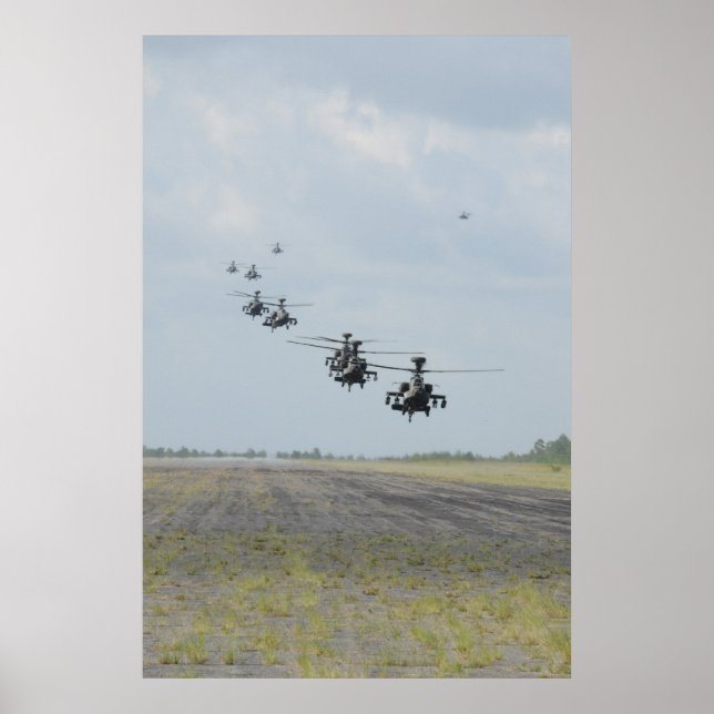 Poster Formação de helicópteros AH-64D Apache (Frente)