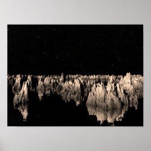 Poster Formações Rochosas Noturnas Sob as Estrelas
