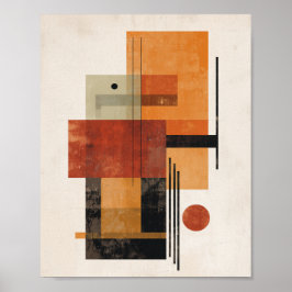 Poster Formas Abstratas – Arte de Parede em Cores Retro T
