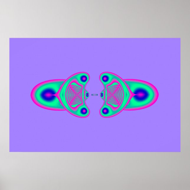 Poster Formas Abstratas de Neon (Frente)
