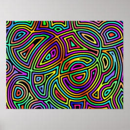 Poster formas abstrato assimétricas do arco-íris