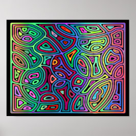 Poster formas abstrato multicoloridas