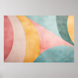 Poster Formas arredondadas em cores claras com espaço de 