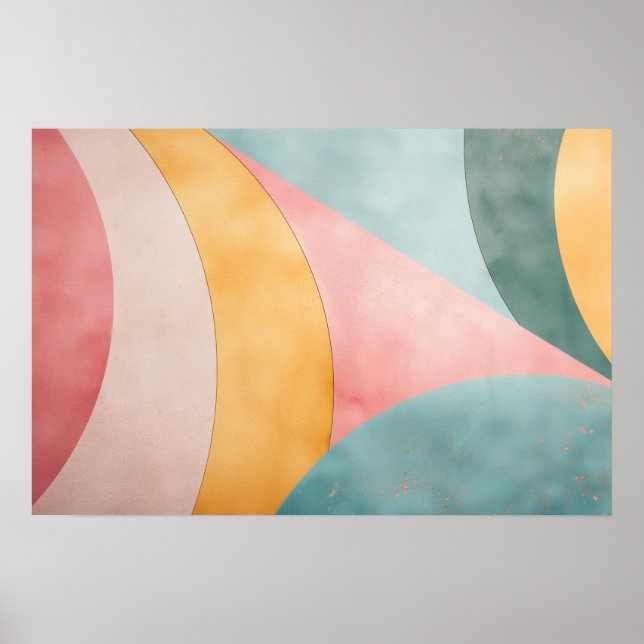 Poster Formas arredondadas em cores claras com espaço de  (Frente)