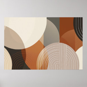 Poster Formas circulares com linhas com espaço de texto