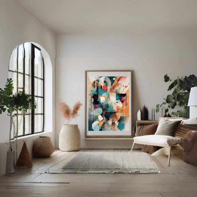 Poster Formas Coloridas abstrato Modernas (Abstract Modern Colorful Shapes Poster)