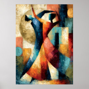 Poster Formas Dançantes Arte Figurativa Geométrica Japone