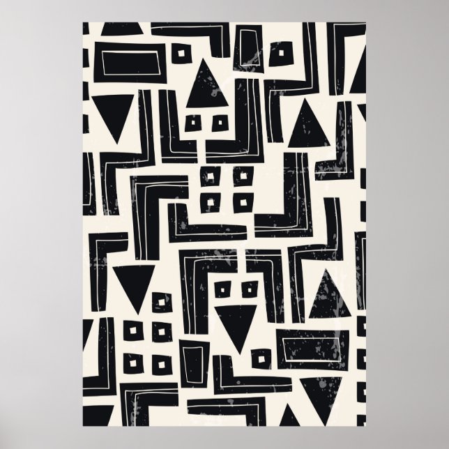 Poster Formas de abstrato de Aquarela (Frente)