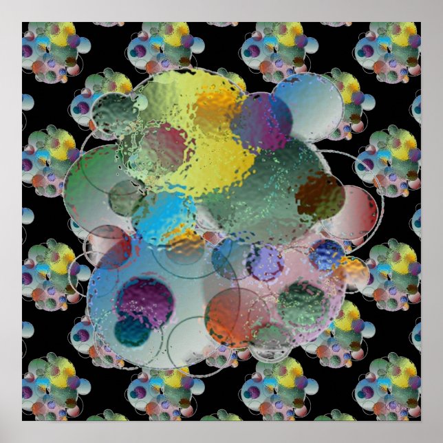 Poster Formas de Abstrato Orbs Planets (Frente)