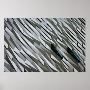 Poster Formas de abstrato sem embate em uma fachada de pr