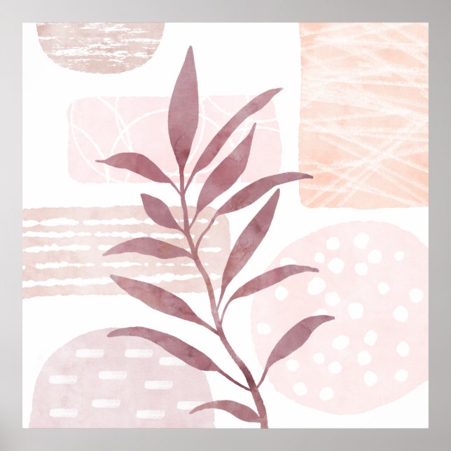 Poster Formas de Aquarela de abstrato Calmo (Frente)