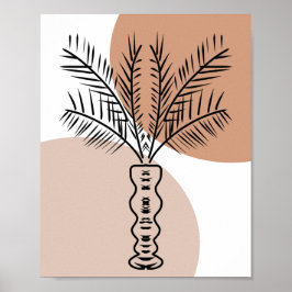 Poster Formas de Arte Desenhadas à Mão de Linha de Palmei