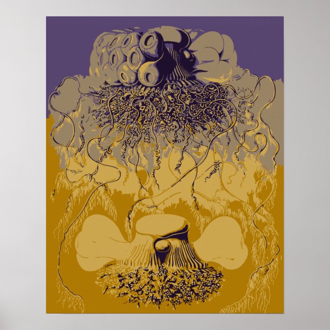 Poster Formas de arte do mar profundo, Siphonophorae (Frente)