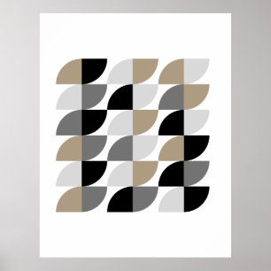 Poster Formas de bege moderno do século médio