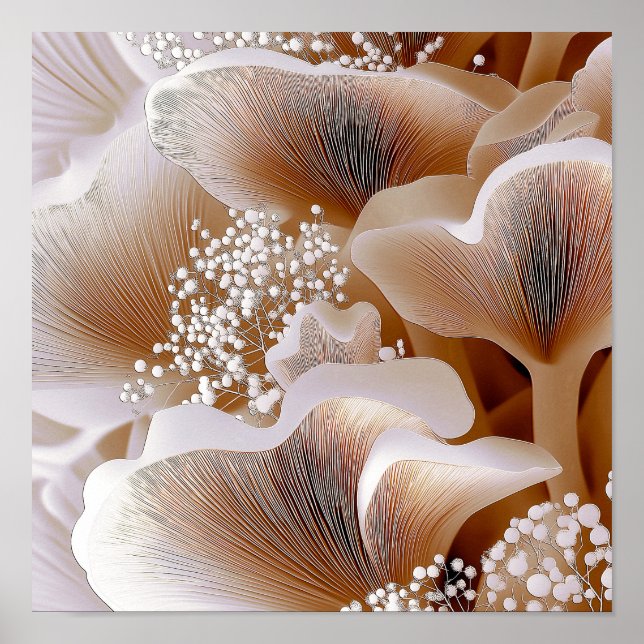 Poster Formas de Flores Orgânicas – Arte Abstrata Texturi (Frente)