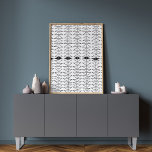 Poster Formas de Linhas Abstrato brancas pretas Forma Pad<br><div class="desc">Um desenho abstrato moderno minimalista de linhas que formam formas de triângulo orgânico em preto e branco.</div>