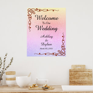 Poster Formas de outono - Shades Rosa-Rosa - Boas-vindas
