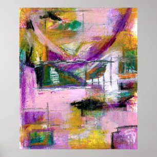 Poster Formas de pintura expressionista abstrata Marcação