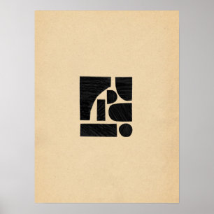 Poster formas de recorte de abstrato