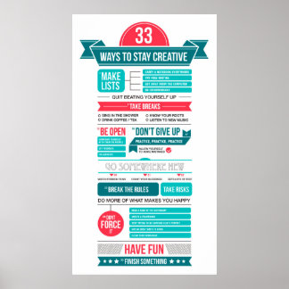 Poster formas de se manter criativo