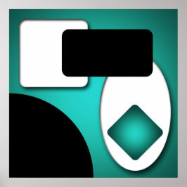Poster Formas de Teal Moderno Rich abstrato AP0006