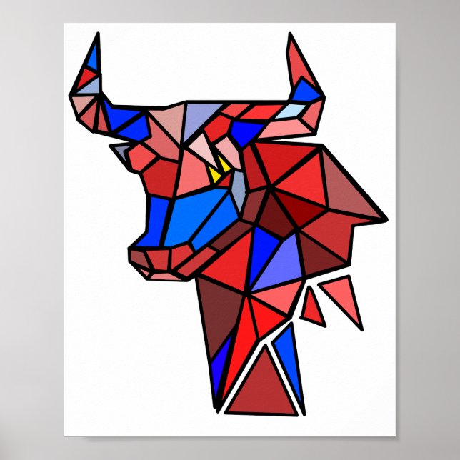 Poster Formas de Touro Geométricas (Frente)