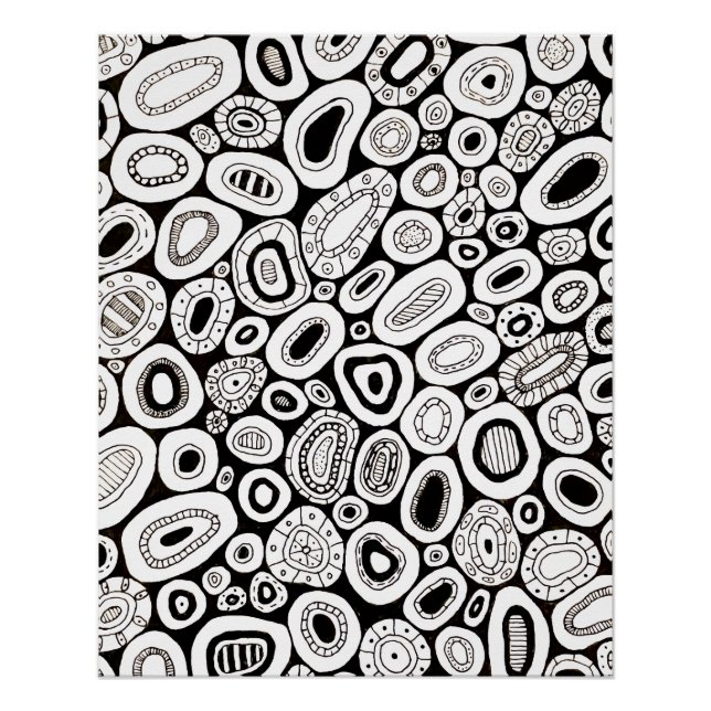 Pôster Formas Disformes Aleatórias de Arte Abstrata (Frente)