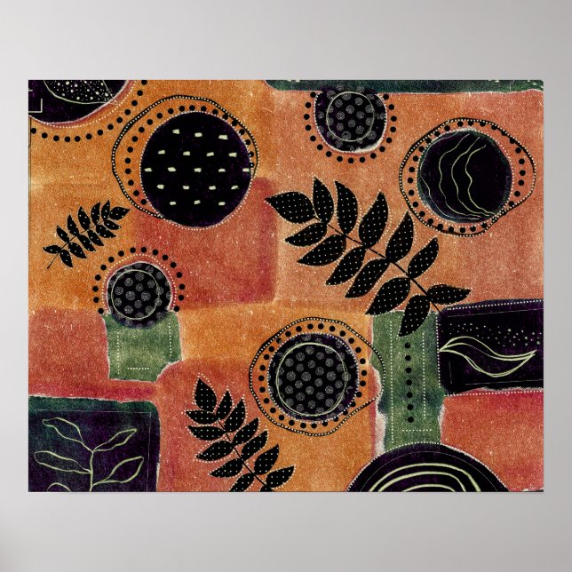 Poster Formas e Folhas de Círculos Geométricos abstrato | (Frente)