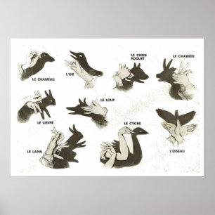 Poster Formas francesas do vintage retro para fantoches