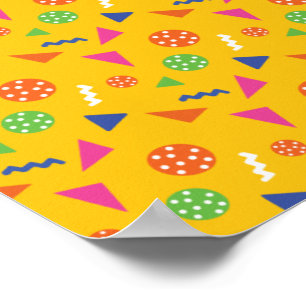Poster Formas Geométricas Cores Retrô Vibrações de Festa