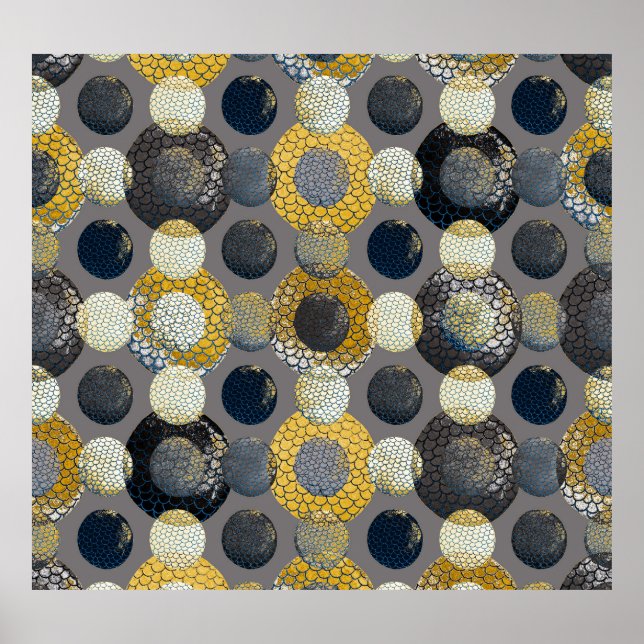 Poster Formas Geométricas de abstrato: Aquarela Colorida. (Frente)