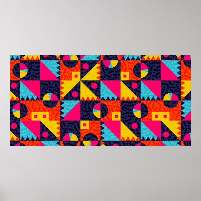Poster formas geométricas de abstrato. Exemplo colorido r (Frente)