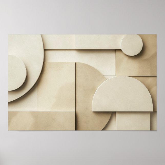 Poster Formas geométricas em 3D com espaço de texto (Frente)