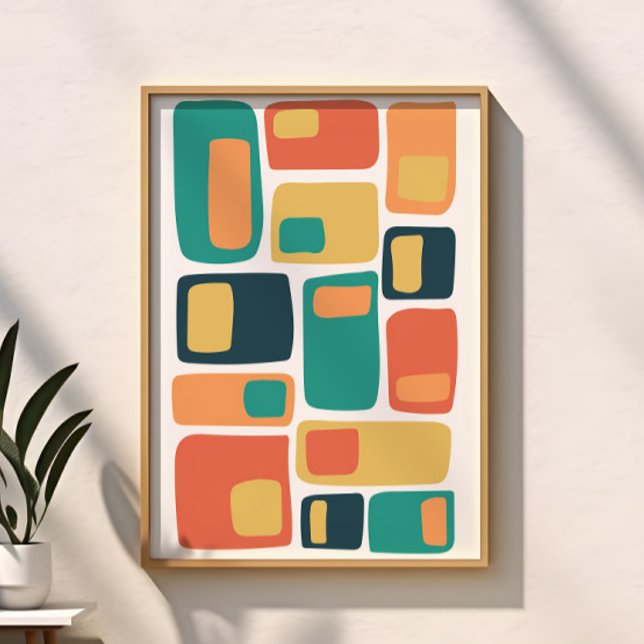 Poster Formas Geométricas Funky de Meados do Século Laran (Criador carregado)