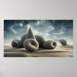 Poster Formas geométricas modernas surreais no deserto