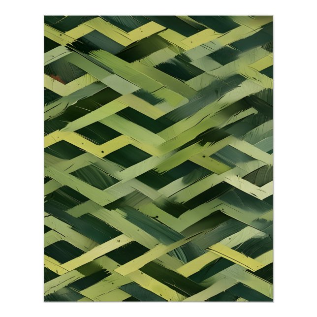Pôster Formas Geométricas Verdes Sobrepostas (Frente)