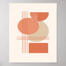 Poster Formas Minimalistas em Fundo Creme Suave