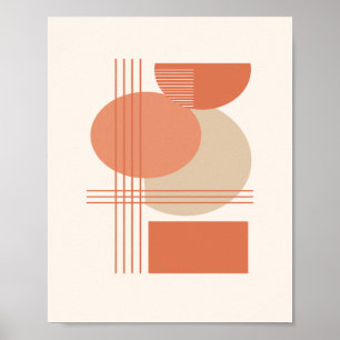 Poster Formas Minimalistas em Fundo Creme Suave