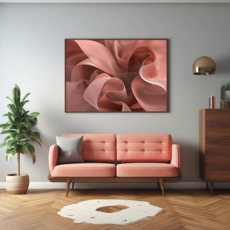 Poster Formas onduladas contemporâneas Terracotta Rosa