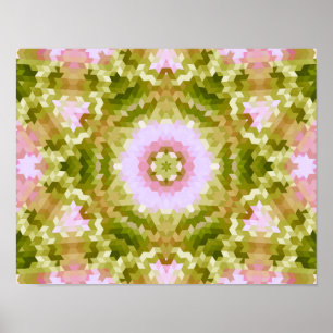Poster formas redondas do caleidoscópio de abstrato mand