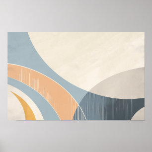 Poster Formas semicirculares em tons neutros