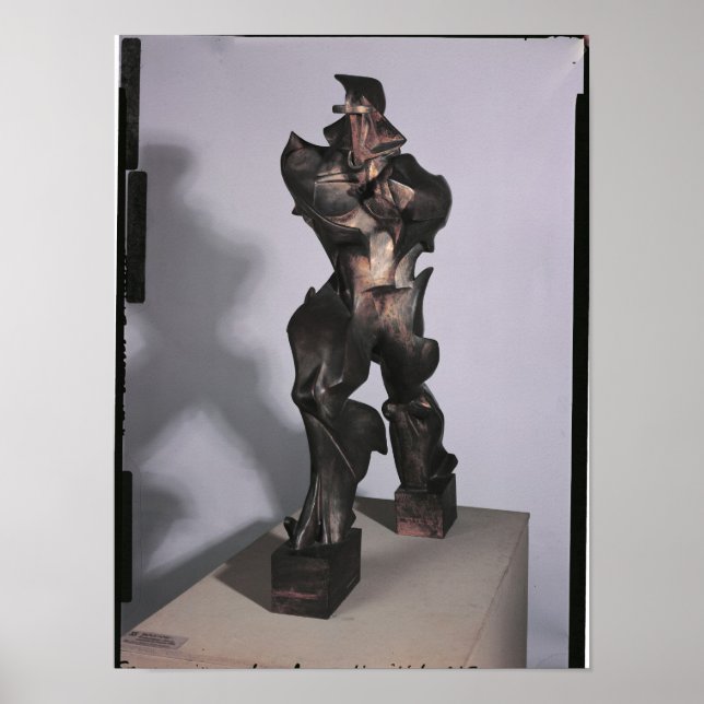 Poster Formas únicas de continuidade no espaço, 1913 (Frente)