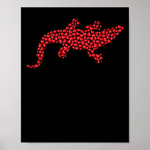 Poster Formato de Coração Amor Jacaré Dia dos Namorados
