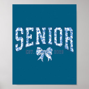 Poster Formatura laço floral chinoiserie Senior 2026