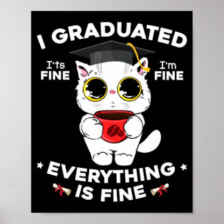 Poster Formatura turma de graduados 2024 gato preto engra
