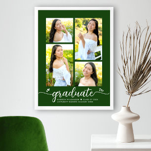 Poster Formatura Verde 4 Roteiro de Foto Coração Moderno